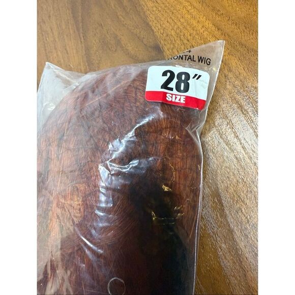 28” Long Ginger Wavy Synthetic Auburn Wig Lace Front NEW - Picture 8 of 8